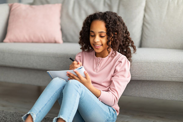 girl writing